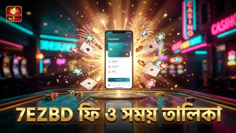 বিভিন্ন পেমেন্ট মাধ্যমের ফি ও সময় 7EZBD ব্যবহারকারীদের জন্য।